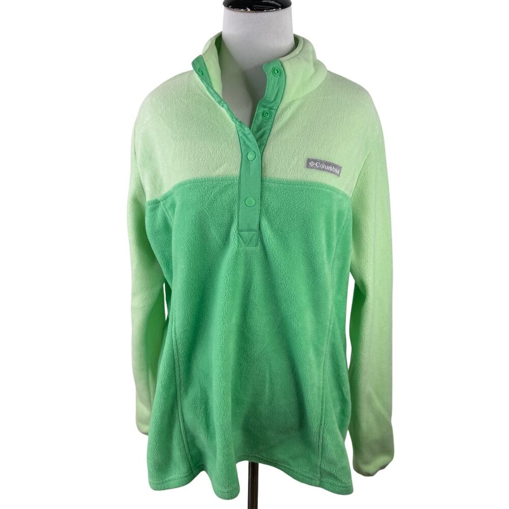 Columbia Women's Lime Green Benton Springs Half Snap Pullover Sweater Size Large